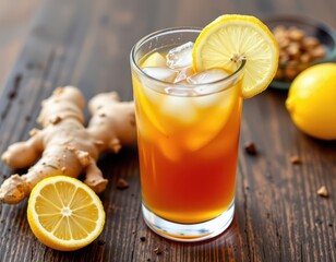 share how fresh ginger and lemon iced tea stimulates the senses and combats heat induced exhaustion.