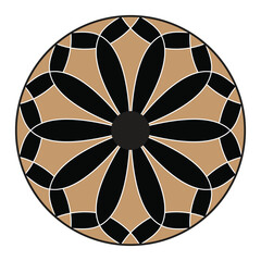 Black flower ornamental pattern vector design. 