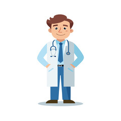 Fototapeta premium Young doctor cartoon character illustration