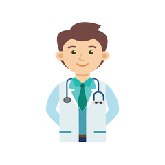 Fototapeta premium Young doctor cartoon character illustration