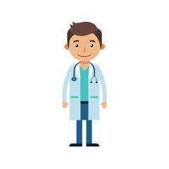 Fototapeta premium Young doctor cartoon character illustration