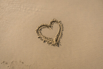 Heart On Sand Textured Background