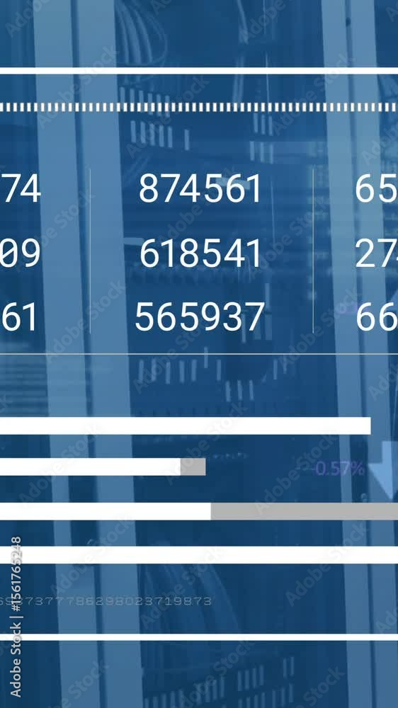 Poster animation of financial data processing over computer servers