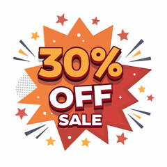 Fototapeta premium 30%off banner isolated white background 