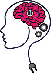 Artificial Intelligence Concept with Digital Brain and AI Chip Animation