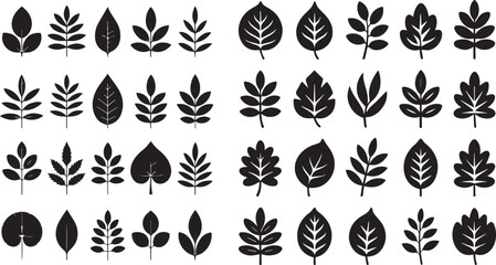 Leaves Silhouette Vector Set – Minimalist Nature Design Elements