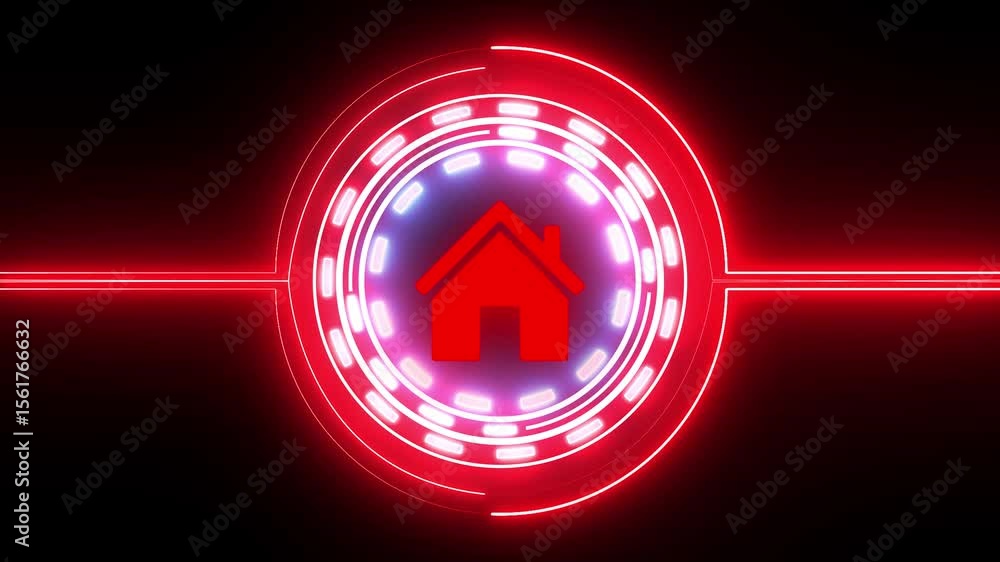 Aufkleber smart home network system, house remote control and iot symbol digital concept. house remote control