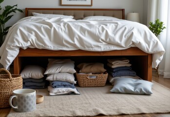 describe why avoiding clutter under and around the bed promotes better energy flow and relaxation.