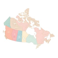 Canadian Provinces Map with Labels