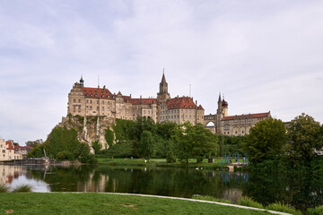 Naklejka premium Sigmaringen, Germany - located in the Black Forest, very close to the source of the river Danube, Sigmaringen is famous for its Medieval fortress