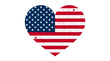 Patriotic Heart American Flag Sticker