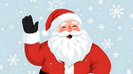 Santa Claus Waving Goodbye Illustration