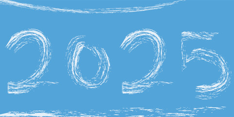 New Year, 2025 Symbol, New Year's Card, Number, Calligraphy, Handwriting,