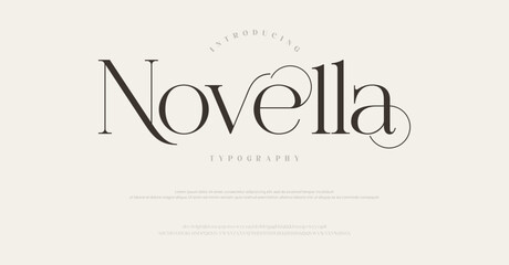 Novella Luxury alphabet letters font. Typography elegant wedding classic lettering serif fonts 