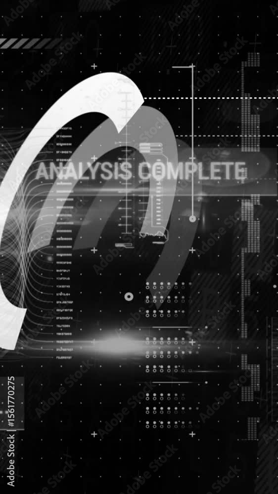 Aufkleber animation of digital data processing over black background