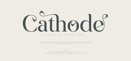 Cathode Elegant fashion, beauty shop and brand alphabet font. vector illustration