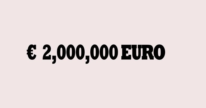 2 Million Euro Counter from 0 to 2,000,000 EUR | Electric Money Counting Digits with Decimals | Business Profit and Income Animation