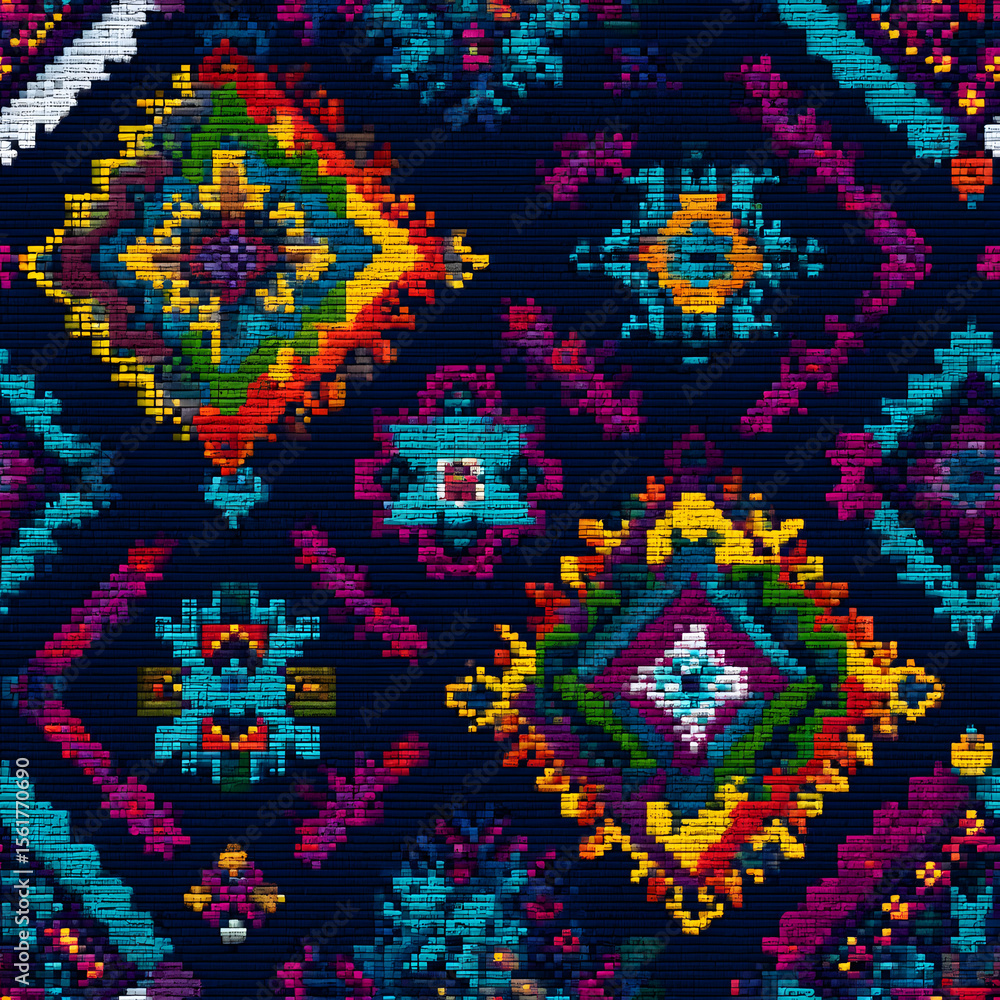 Poster geometric ethnic seamless pattern texture design vector
