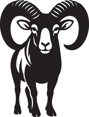 Majestic ram silhouette bold style, Ram logo vector animal design