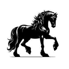 Horse No 2 Vector Illustration – Elegant Trotting Stallion Clipart Design