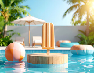 Summer Pool Party Popsicle Podium A Tropical Scene of Fun