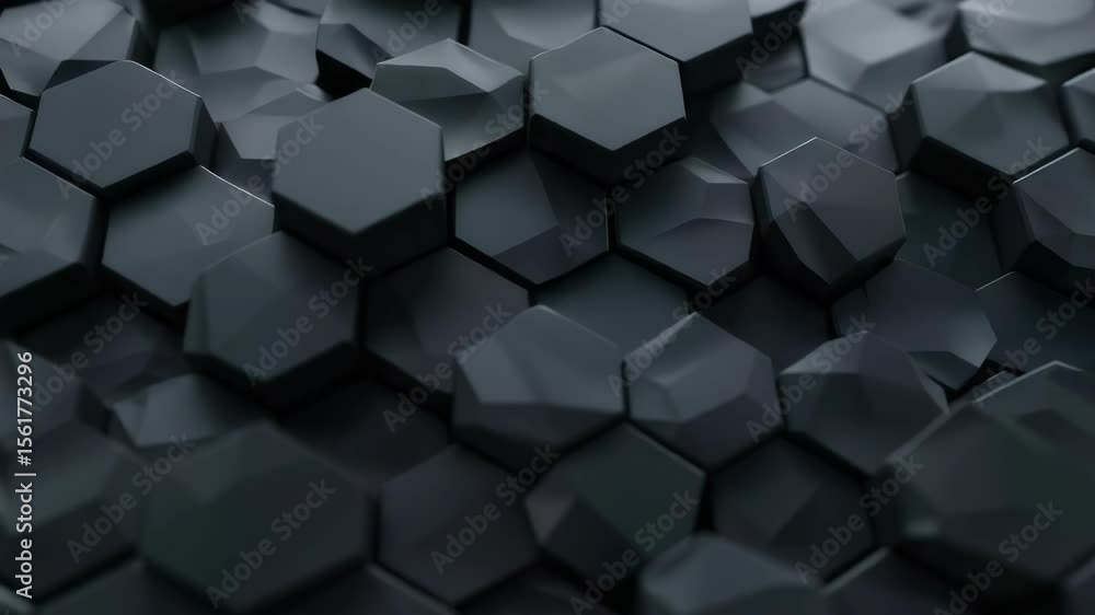 Poster a close up of a black and white of a black and white pattern. the pattern is made up of hexagons