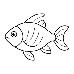 Fish cartoon coloring page for kids