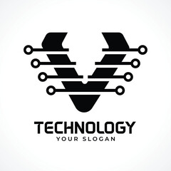 V tech, Technology letter Logo