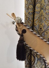brown  and green curtain, beautiful curtain, curtain, luxury interior decor