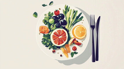 A colorful and healthy meal arranged on a plate