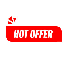 Obraz premium HOT OFFER png red colour, promo badge design, sale sticker