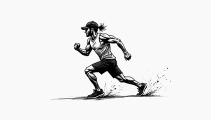 Fototapeta premium Athletic man running in a dynamic pose