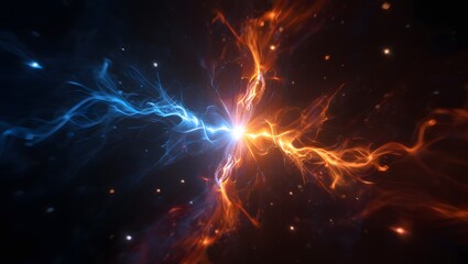 Abstract energy clash background wallpaper fire and ice power explosion illustration design