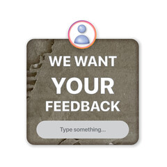 Social Media Story Feedback Template Cardboard Texture Background