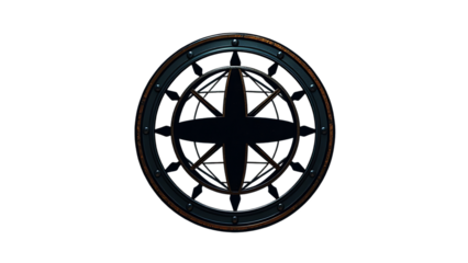 Round steampunk themed vintage label badge logo or design element with armillary sphere plain and wi