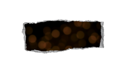 Ripped torn paper edges isolated with clipping path on black background