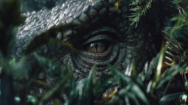 T Rex Tyrannosaurus Rex camouflage leaves forest prehistoric extinct dinosaur animal 