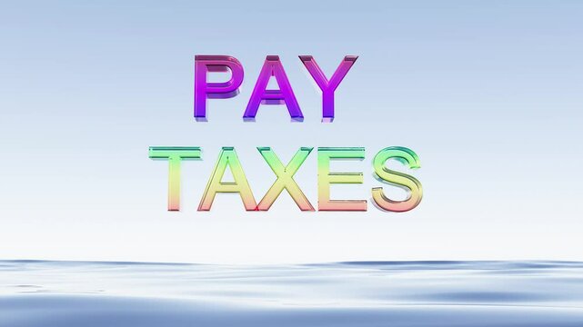 rainbow glass text pay taxes on water wave rotate