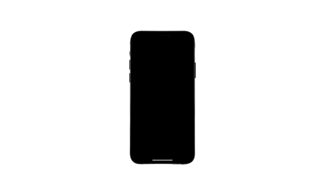 Flat rays collection of black smartphone blank mockup isolated with clipping path on transparent bac - Powered by Adobe