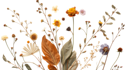 Collection of pressed dry garden flowers and leaves  decorative gardening wedding or herbarium de (1)