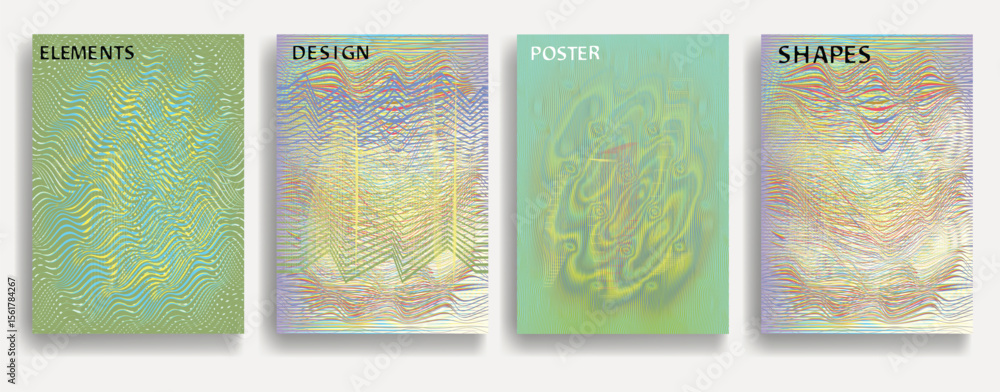 Poster abstract flow lines background . wavy stripes . striped linear pattern . poster collection with smoo