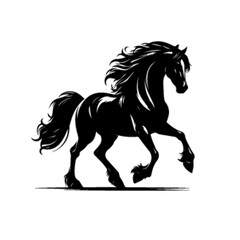 Elegant Wild Mustang Horse Vector Illustration