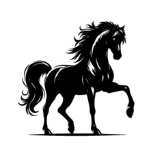 Majestic Horse No 15 Vector Illustration – Graceful Running Stallion Design