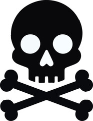 Skull death flat vector silhouette
