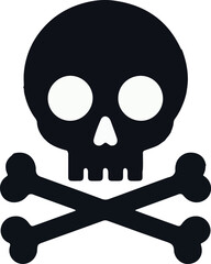 Skull death flat vector silhouette