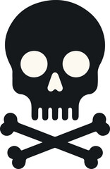 Skull death flat vector silhouette