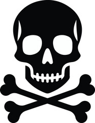 Skull death flat vector silhouette