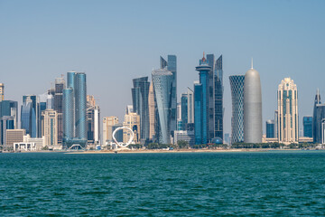 Fototapeta premium Beautiful Doha skyline view in day time
