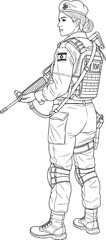 Military Female Soldier's stance 