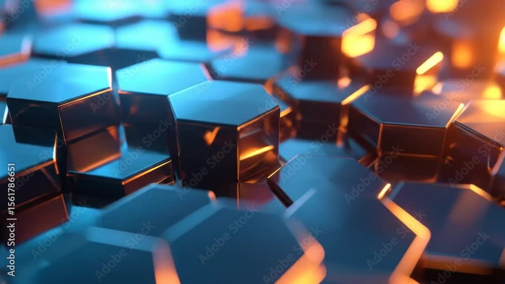 Poster abstract hexagon pattern with colorful lighting